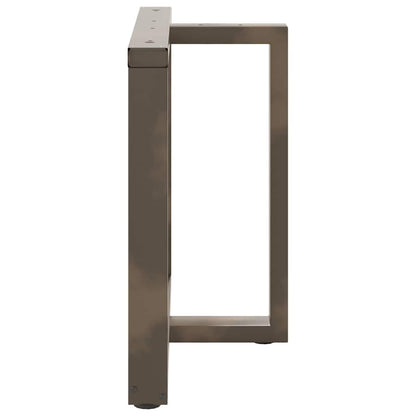 Eettafelpoten 2 St T-Vormig Staal Naturel 90 x 35 x (72-73) cm