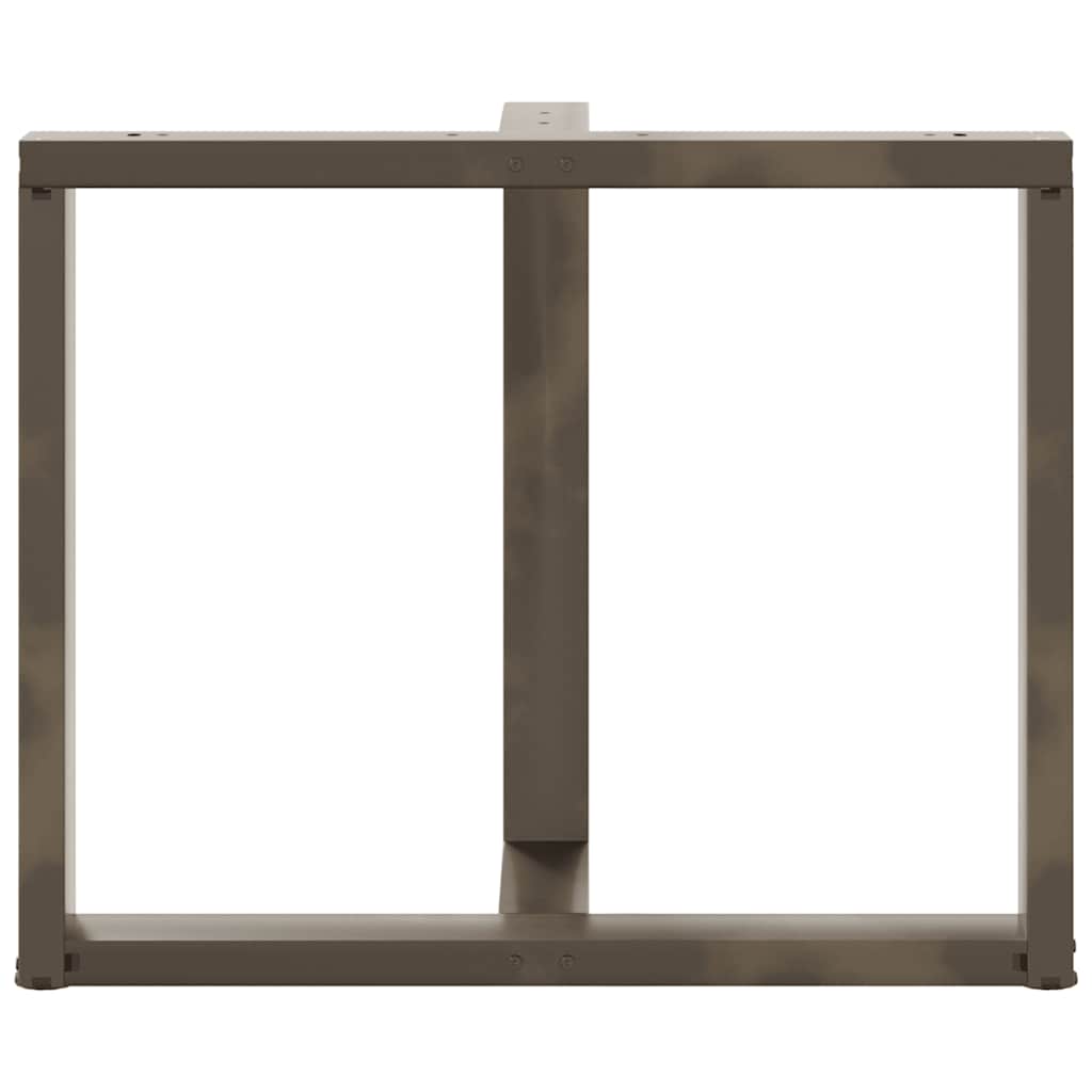 Eettafelpoten 2 St T-Vormig Staal Naturel 90 x 35 x (72-73) cm