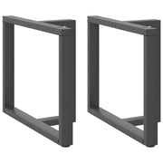 Dining table legs 2 pcs T-shaped 100x35x(72-73) cm steel anthracite