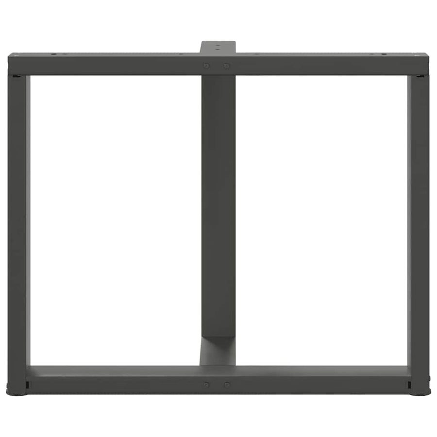 Eettafelpoten 2 st T-vormig 100x35x(72-73) cm staal antraciet