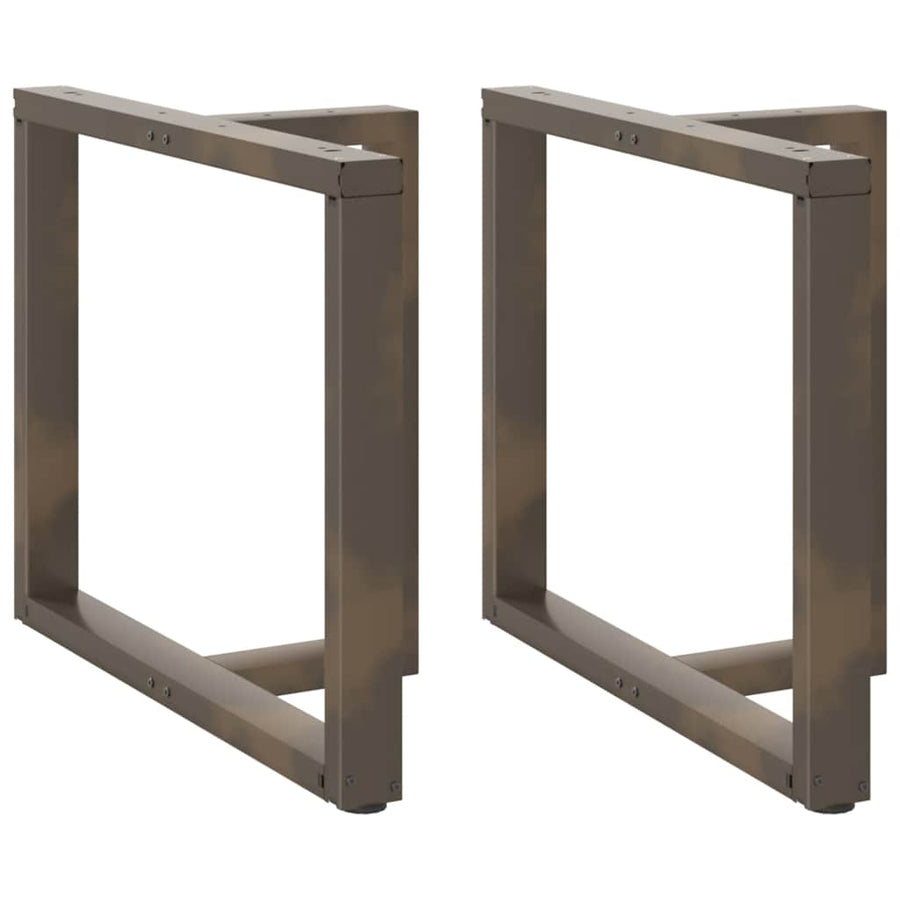 Eettafelpoten 2 St T-Vormig Staal Naturel 100 x 35 x (72-73) cm