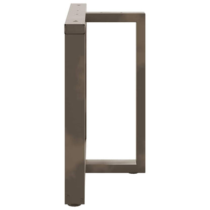 Eettafelpoten 2 St T-Vormig Staal Naturel 100 x 35 x (72-73) cm