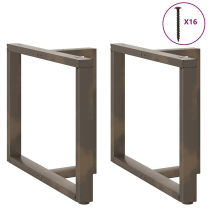 Eettafelpoten 2 St T-Vormig Staal Naturel 100 x 35 x (72-73) cm