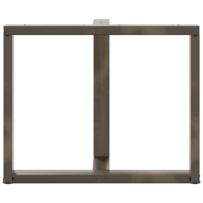 Eettafelpoten 2 St T-Vormig Staal Naturel 100 x 35 x (72-73) cm