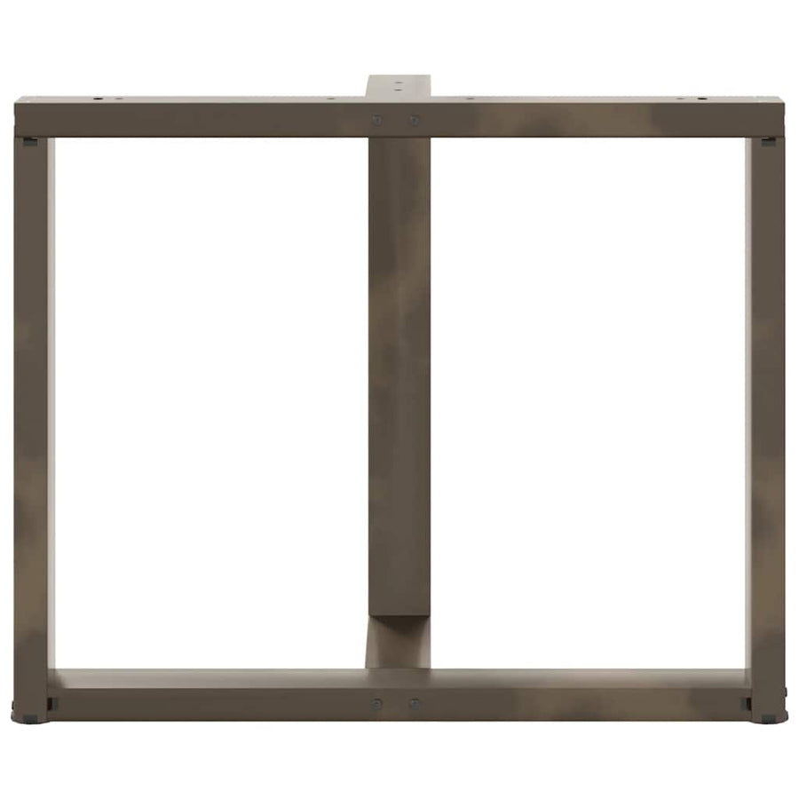 Eettafelpoten 2 St T-Vormig Staal Naturel 100 x 35 x (72-73) cm
