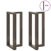 Bar table legs 2 pcs T-shaped 40x35x(90-91) cm steel natural