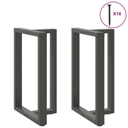 Bar Table Legs 2 pcs T-shaped 60x35x(90-91) cm Steel Anthracite