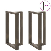 Bar Table Legs T-Shaped Steel Natural 60 x 35 x (90-91) cm