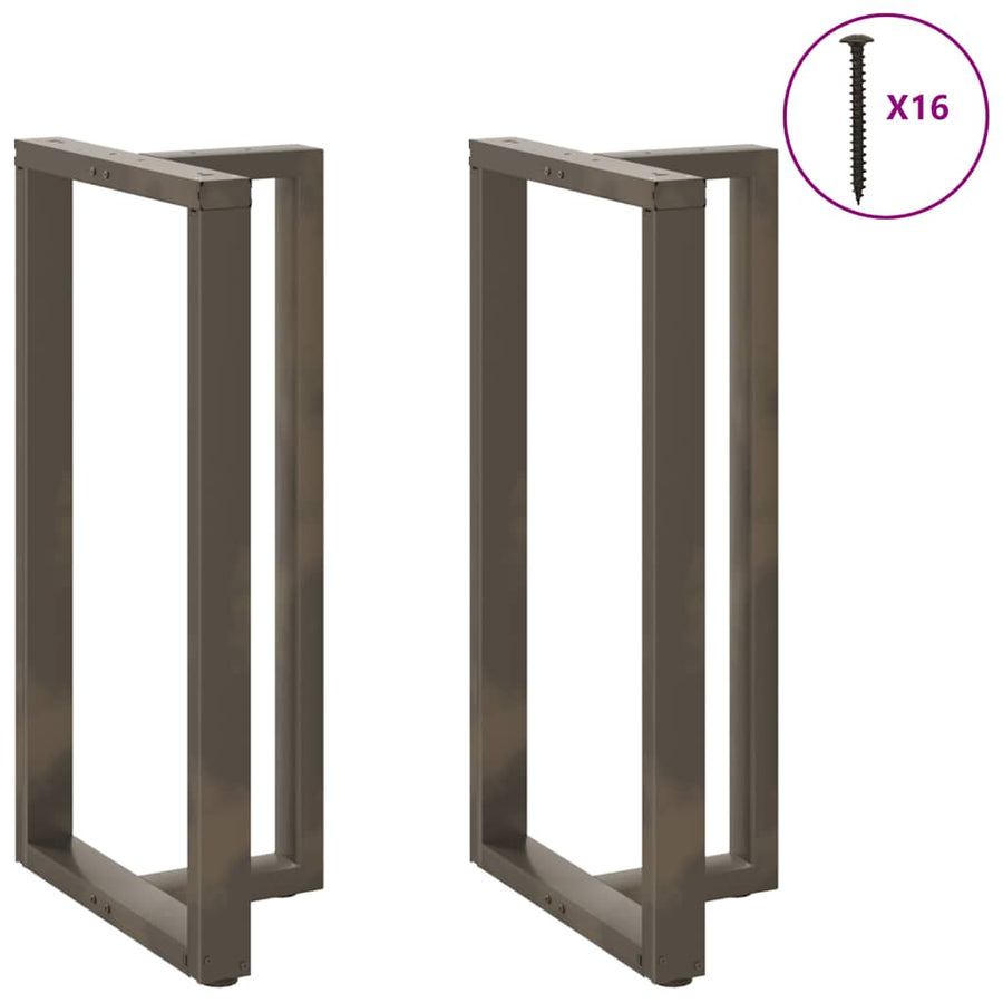 Bartafelpoten 2 St T-Vormig Staal Naturel 60 x 35 x (110-111) cm