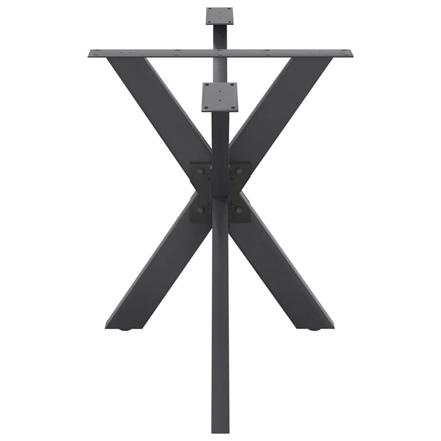 Eettafelpoot spider vorm 120x68x(72-73) cm staal antraciet