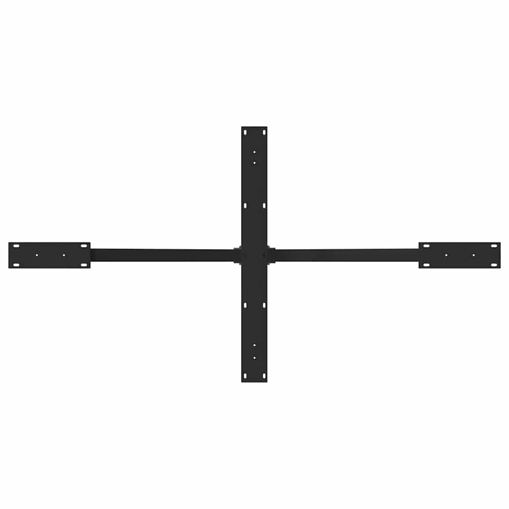 Eettafelpoot spider vorm 150x78x(72-73) cm staal zwart