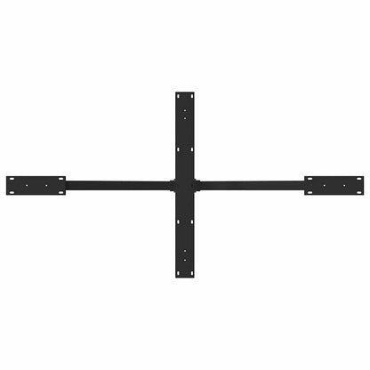 Eettafelpoot spider vorm 150x78x(72-73) cm staal zwart