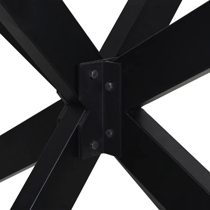 Eettafelpoot spider vorm 150x78x(72-73) cm staal zwart