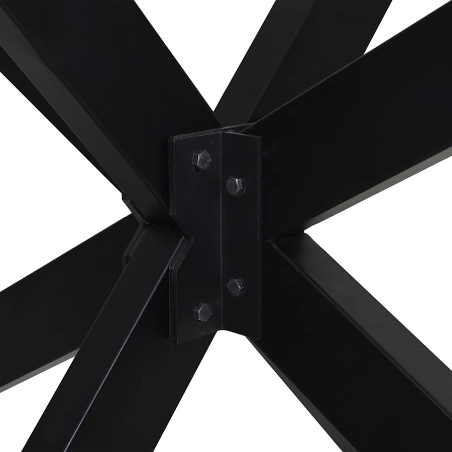 Eettafelpoot spider vorm 150x78x(72-73) cm staal zwart