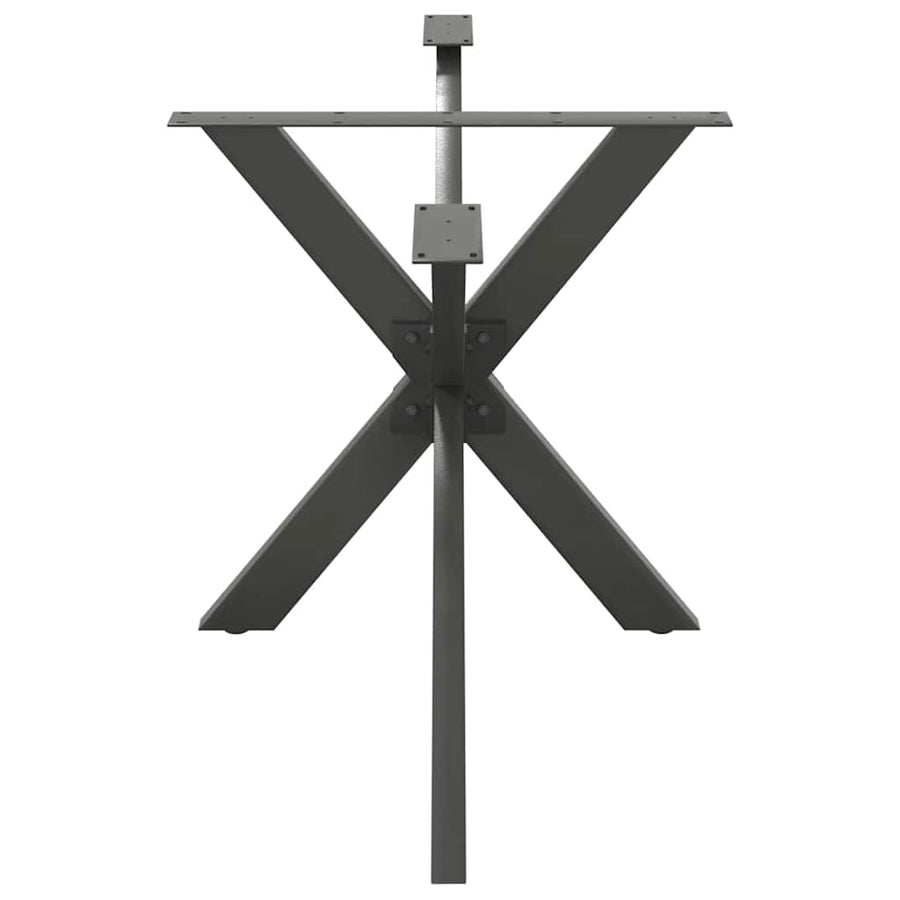 Eettafelpoot spider vorm 150x78x(72-73) cm staal antraciet