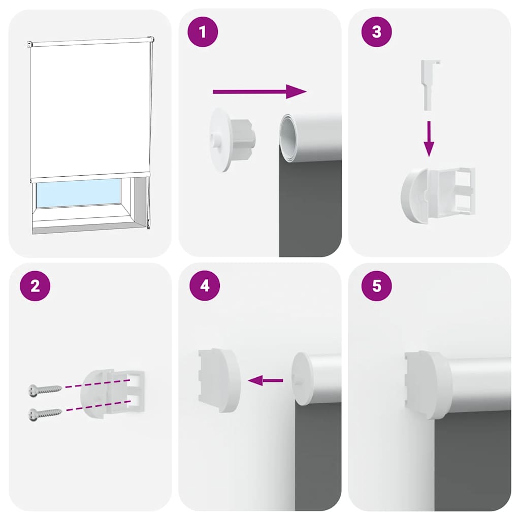 Rolgordijn verduisterend 130x130 cm stofbreedte 126,6 cm grijs