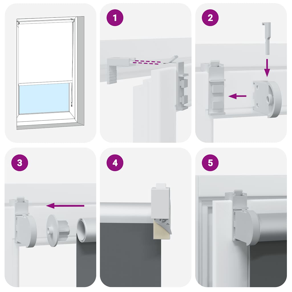 Rolgordijn verduisterend 145x150 cm stofbreedte 141,6 cm grijs