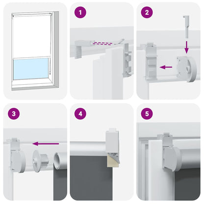 Rolgordijn verduisterend 145x150 cm stofbreedte 141,6 cm grijs