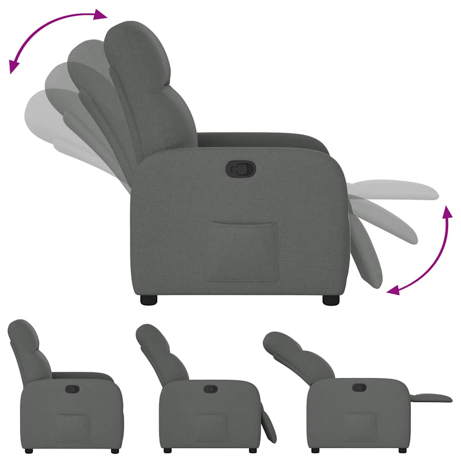 Fauteuil verstelbaar stof donkergrijs