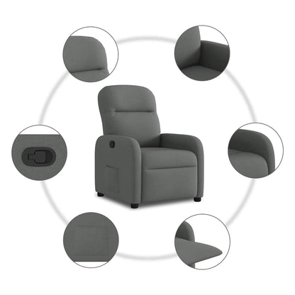 Fauteuil verstelbaar stof donkergrijs