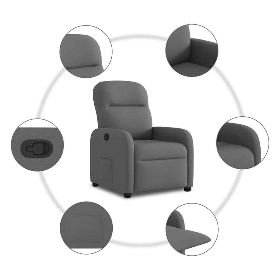 Fauteuil verstelbaar stof donkergrijs