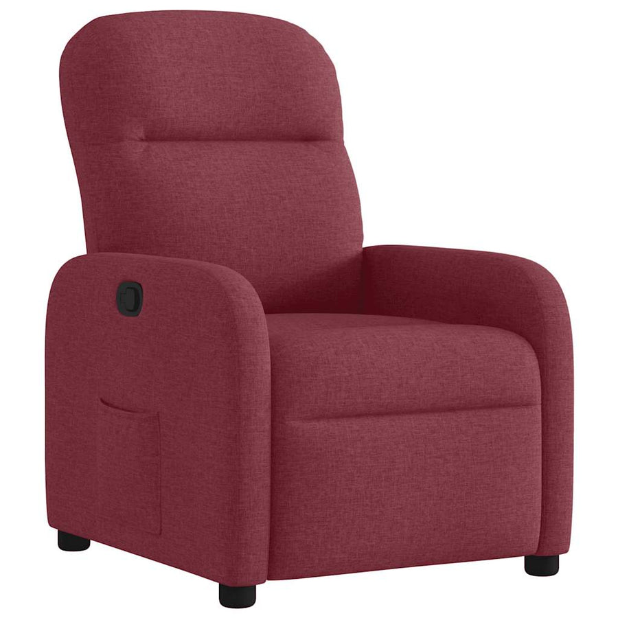 Fauteuil verstelbaar stof wijnrood