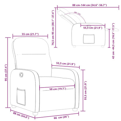 Fauteuil verstelbaar stof taupe