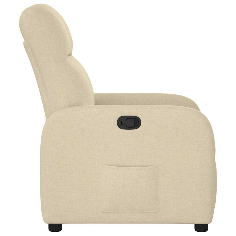 Fauteuil verstelbaar stof crèmekleurig