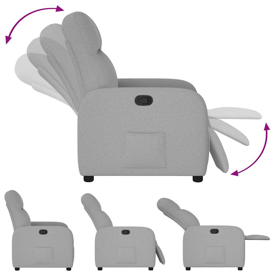Fauteuil verstelbaar stof wolk grijs