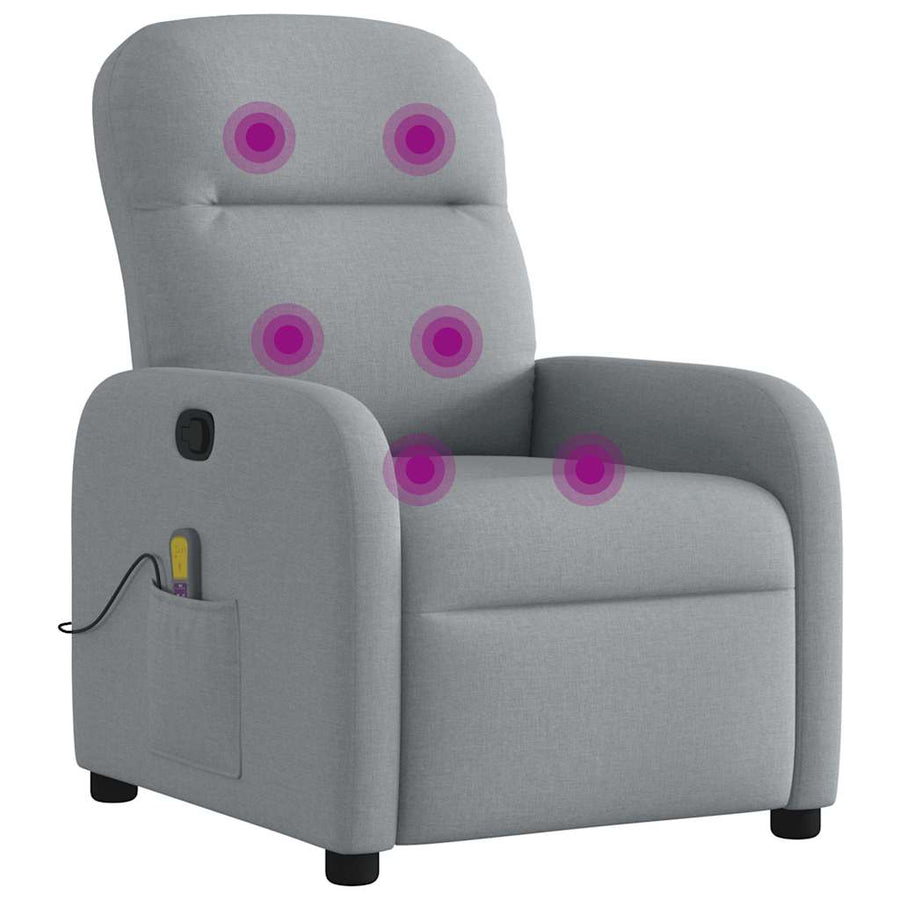 Massagestoel verstelbaar stof lichtgrijs