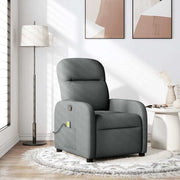 Massagestoel donkergrijs stof