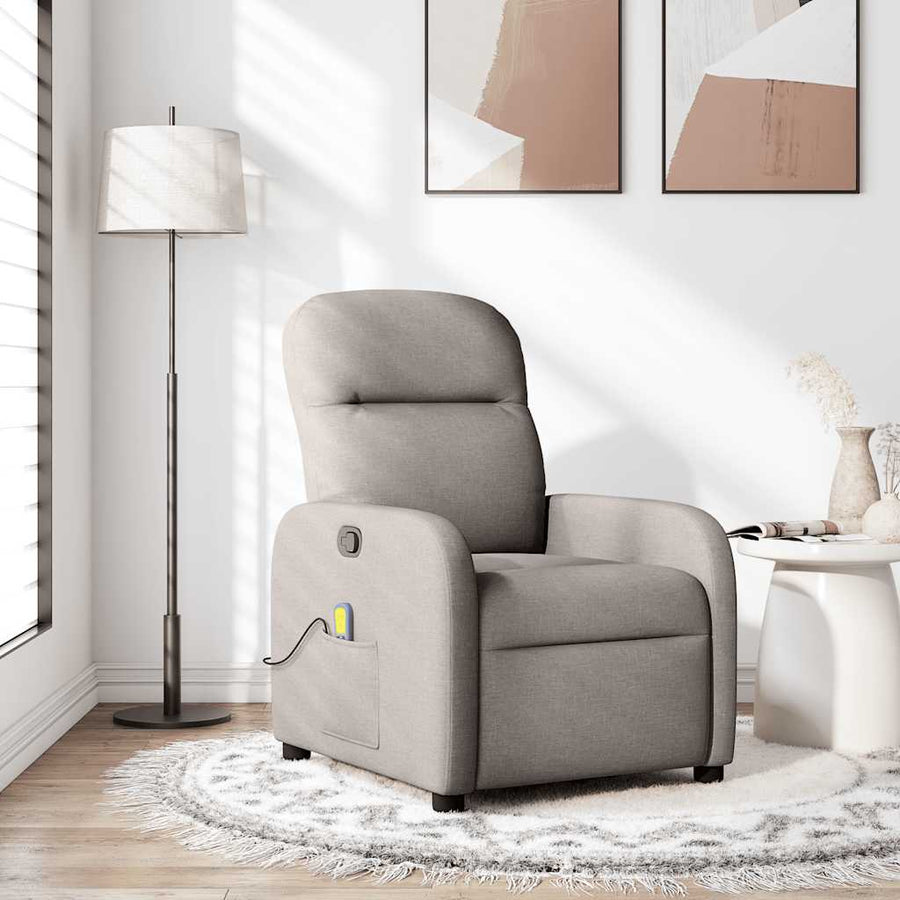 Massagestoel verstelbaar stof taupe
