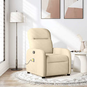 Massage chair adjustable fabric cream-colored