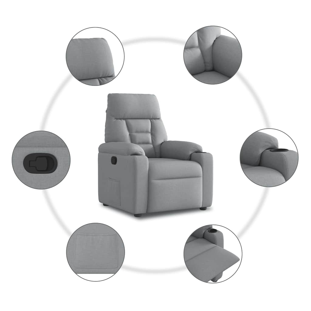 Fauteuil Verstelbaar Stof Lichtgrijs 1 Nee