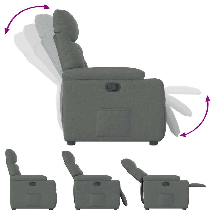 Fauteuil Verstelbaar Stof Donkergrijs 1 Nee