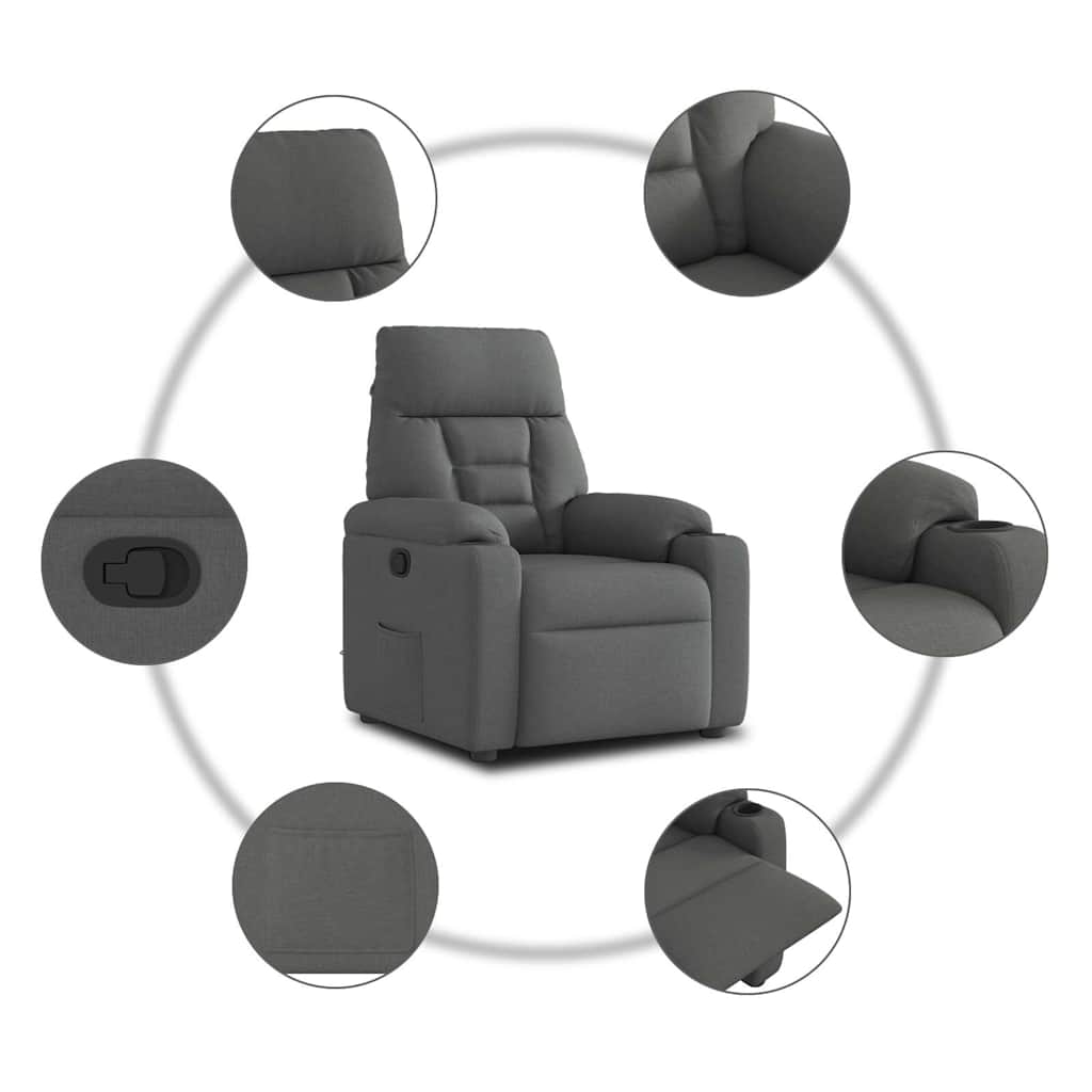 Fauteuil Verstelbaar Stof Donkergrijs 1 Nee