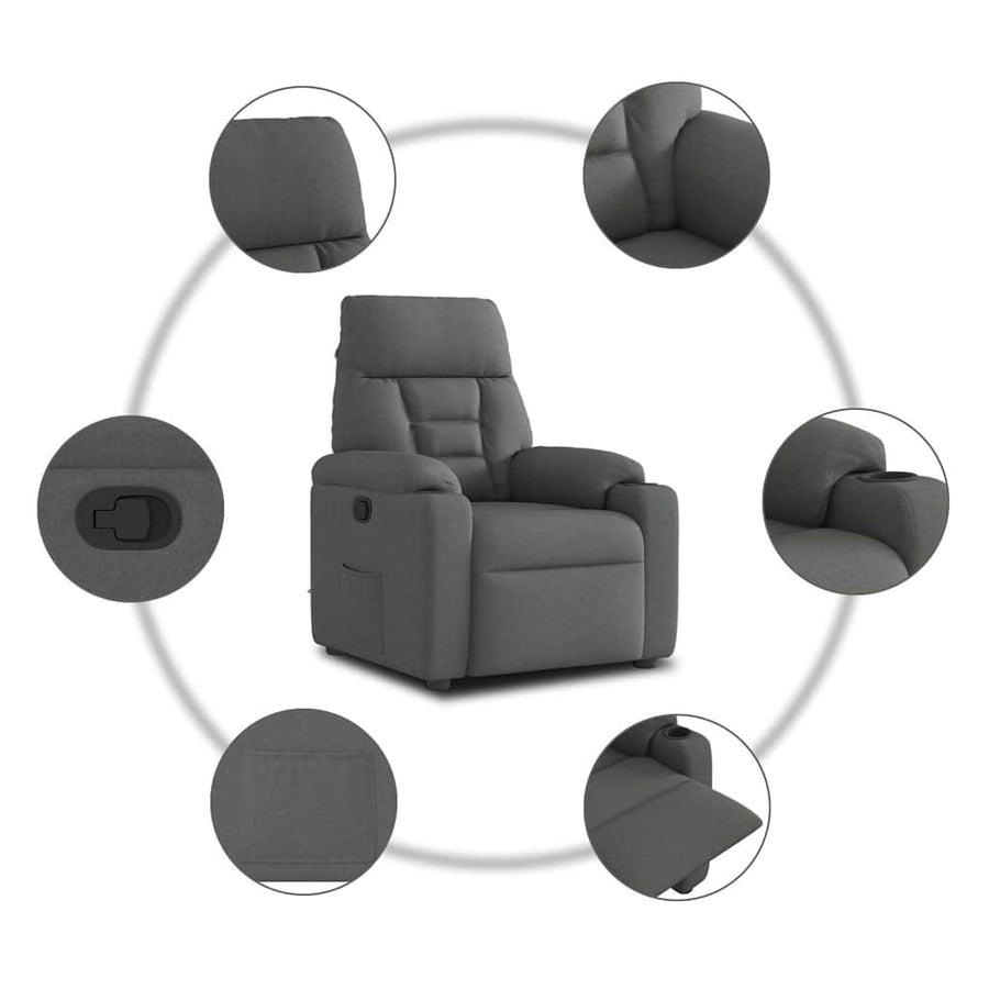 Fauteuil Verstelbaar Stof Donkergrijs 1 Nee