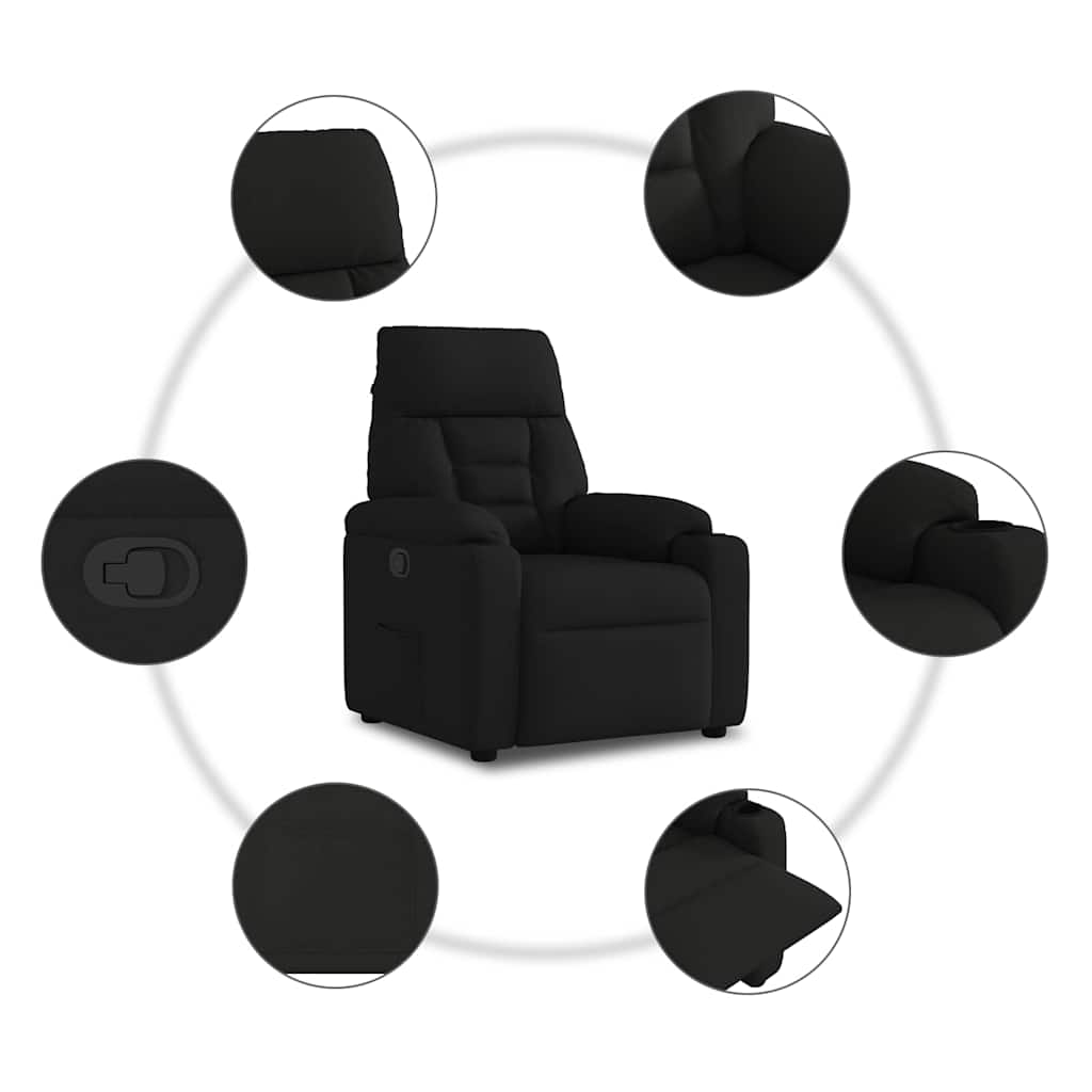 Fauteuil Verstelbaar Stof Zwart 1 Nee