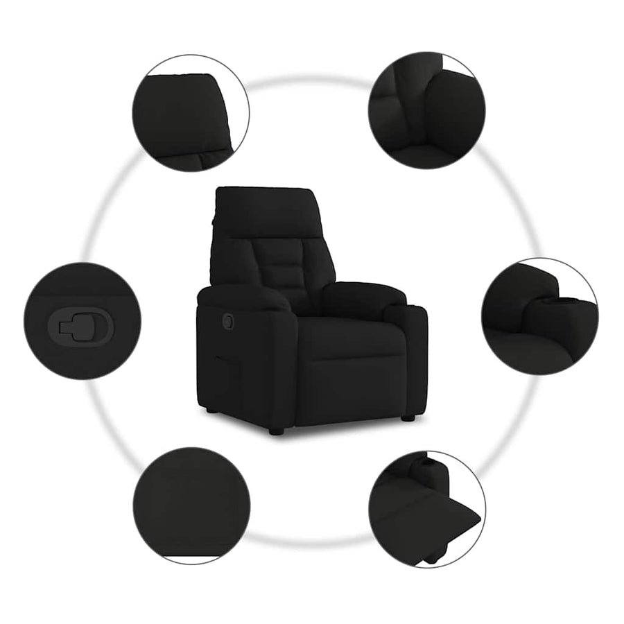 Fauteuil Verstelbaar Stof Zwart 1 Nee