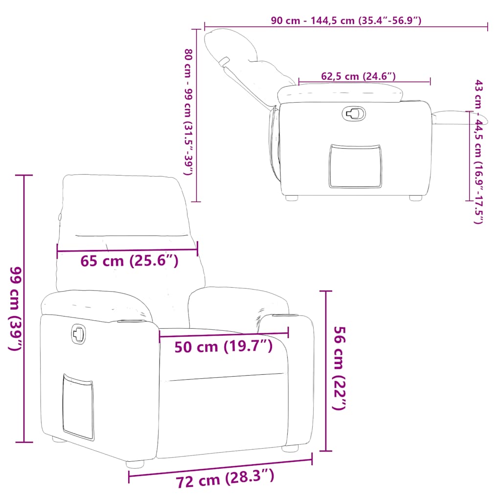 Fauteuil Verstelbaar Stof Wijnrood 1 Nee