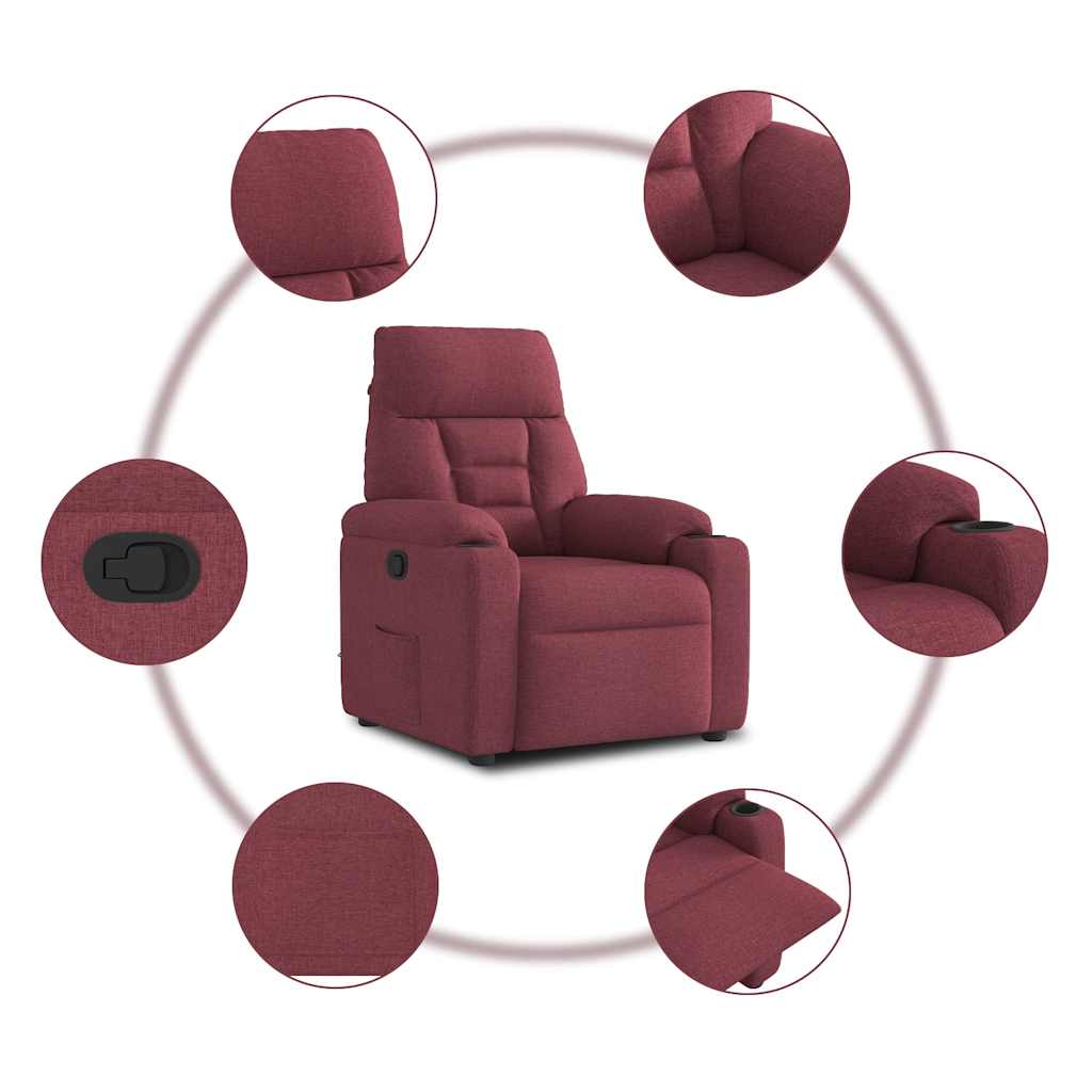 Fauteuil Verstelbaar Stof Wijnrood 1 Nee