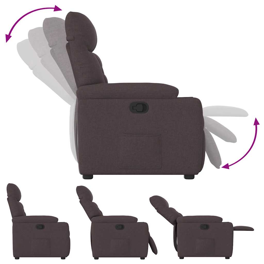 Fauteuil Verstelbaar Stof Donkerbruin 1 Nee