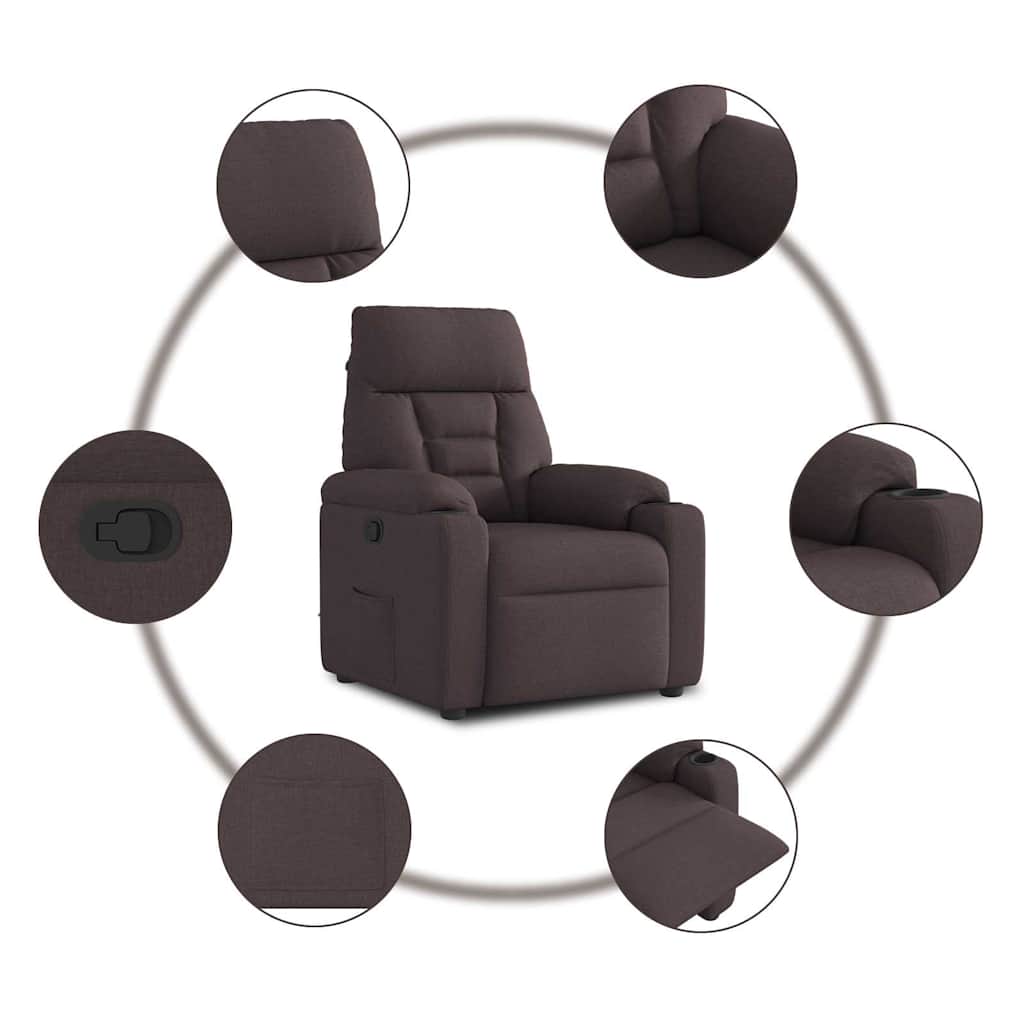 Fauteuil Verstelbaar Stof Donkerbruin 1 Nee