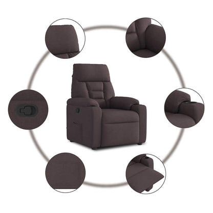 Fauteuil Verstelbaar Stof Donkerbruin 1 Nee