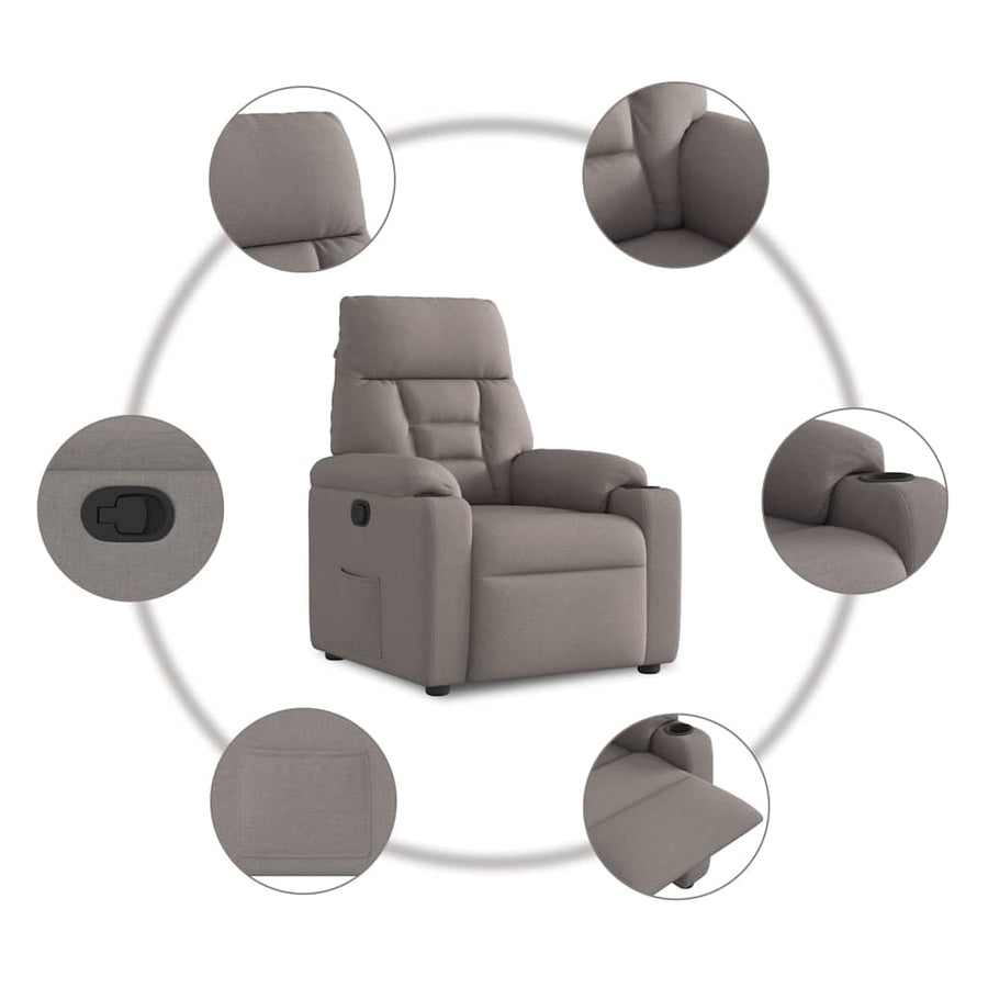 Fauteuil Verstelbaar Stof Taupe 1 Nee