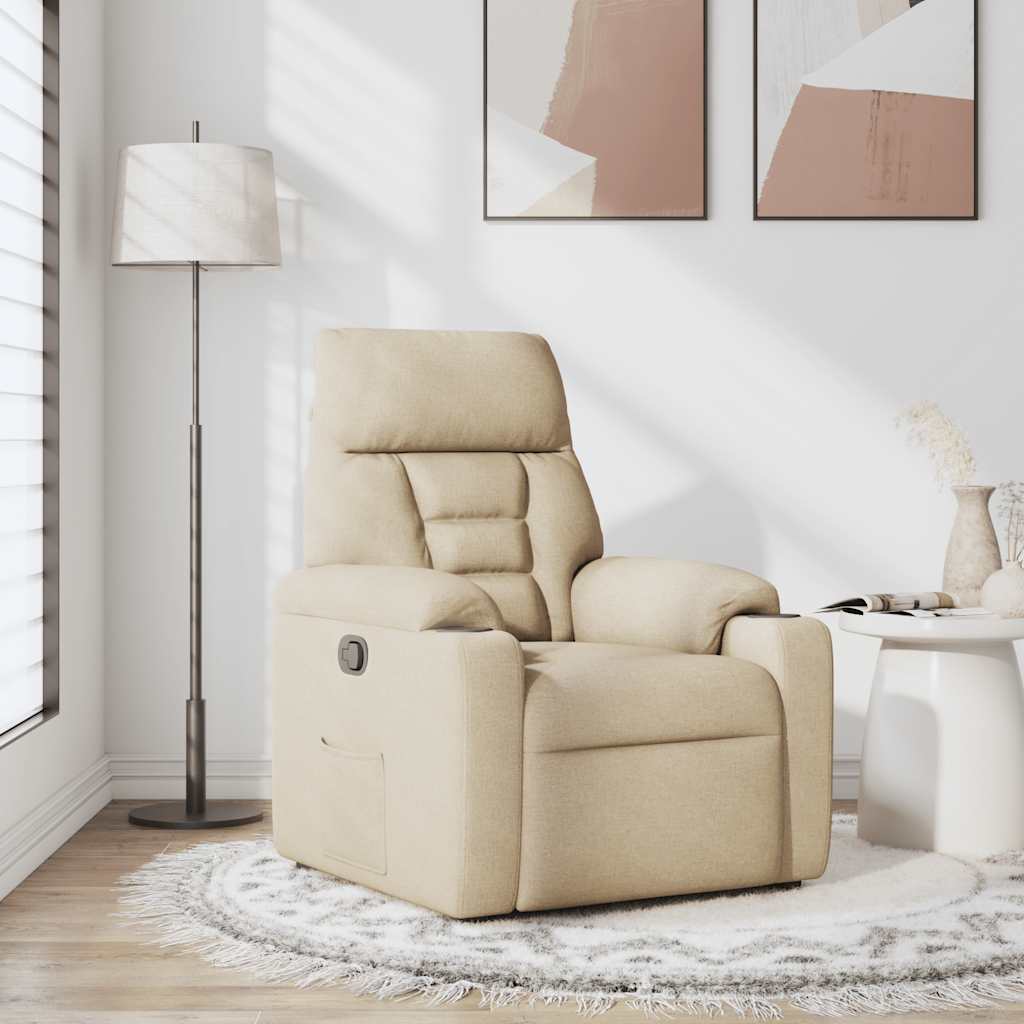 Fauteuil Verstelbaar Stof Kleurig Crème 1