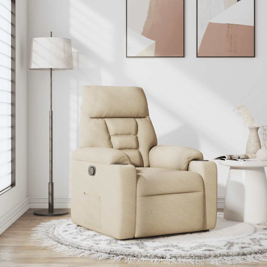 Fauteuil Verstelbaar Stof Kleurig Crème 1