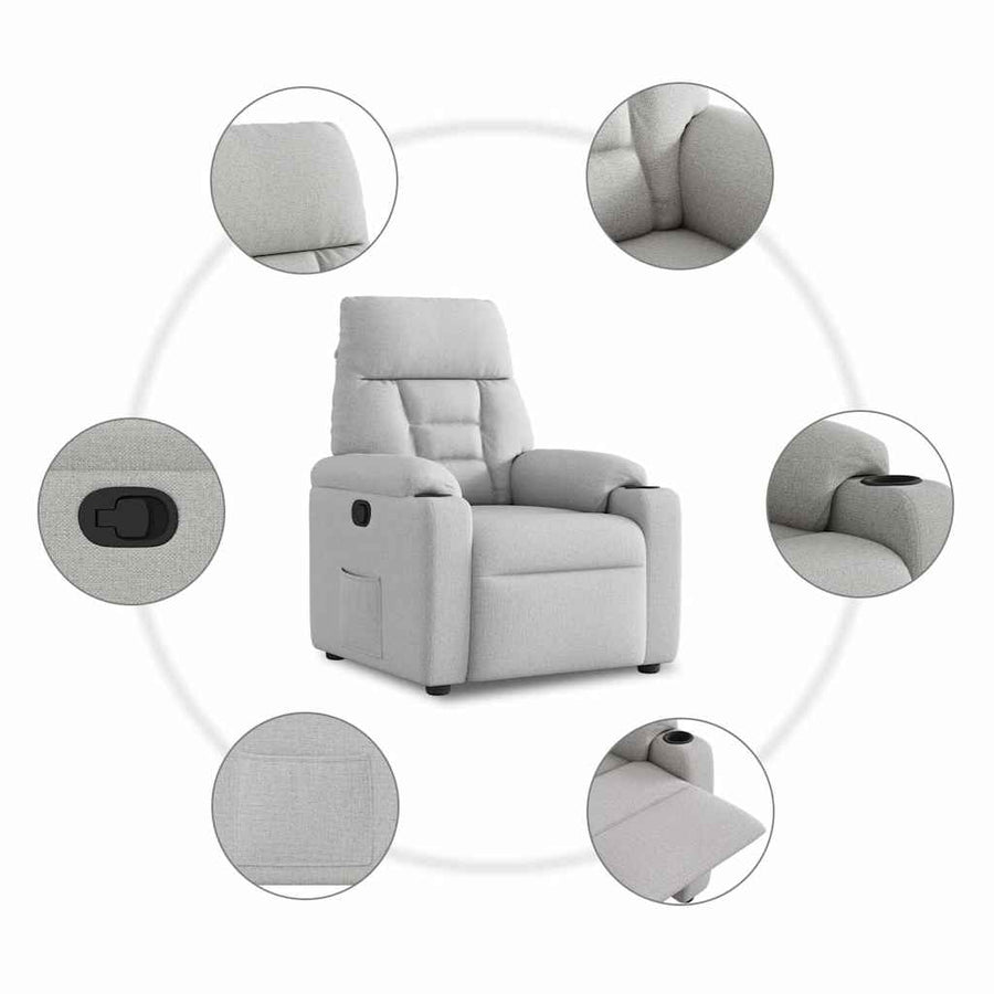 Fauteuil Verstelbaar Stof Wolk Grijs Wolkengrijs 1 Nee