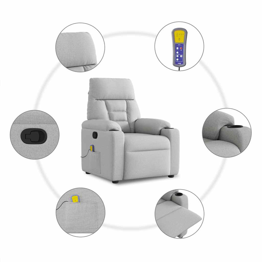 Massagestoel Verstelbaar Stof Wolk Grijs Wolkengrijs 1 Ja