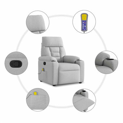 Massagestoel Verstelbaar Stof Wolk Grijs Wolkengrijs 1 Ja